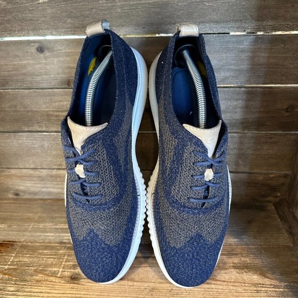Mens Cole Haan 2.0 ZeroGrand Stitchlite Blue‎ Wingtip Shoes Sneakers Size 11 M main image 4